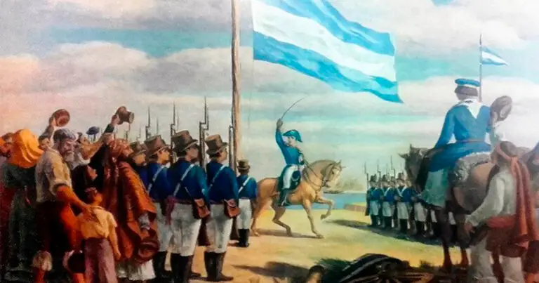 27 de febrero. Se izó por primera vez la bandera nacional