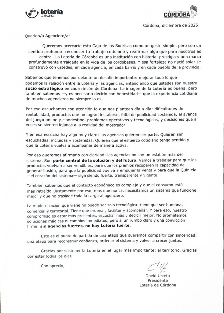 carta a los agencieros